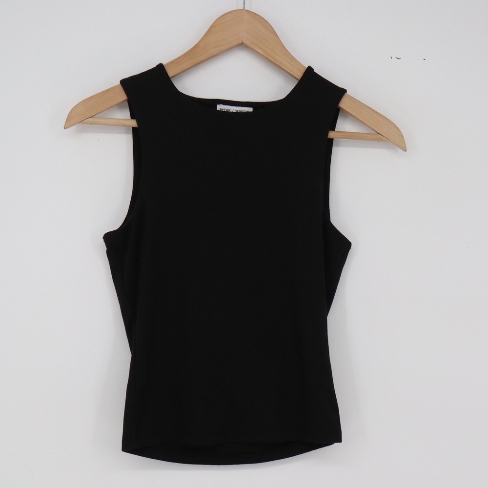 Better Together Tank Top Womens XS SBJM031 Black Ribbed Knit Sleeveless Exc